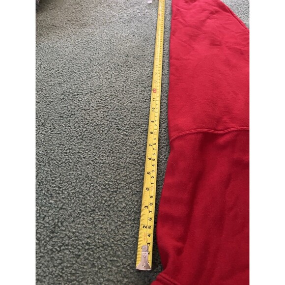 Jerzees Red Hoodie with White and Blue Design - Picture 5 of 14